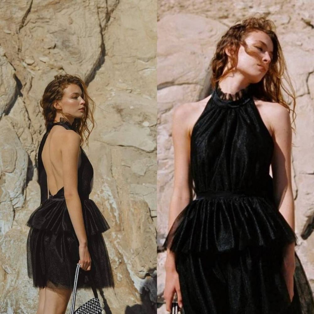 Anthropologie Black Mini Dress